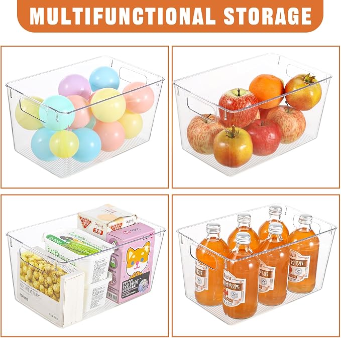 6 Pack Large Clear Plastic Storage Bins, Plastic Containers - Image 3
