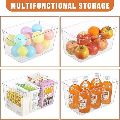 6 Pack Large Clear Plastic Storage Bins, Plastic Containers - Image 3
