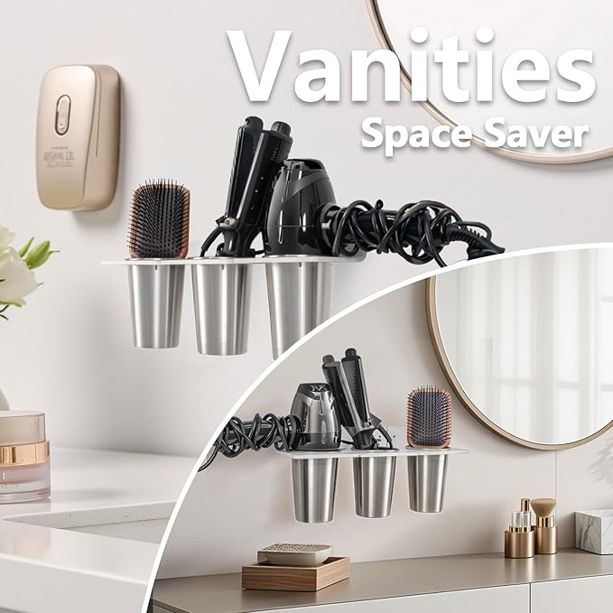 Hair Hot Tools Wall Mount, Hair Tool Organizer Acrylic Wall Holder - Image 4