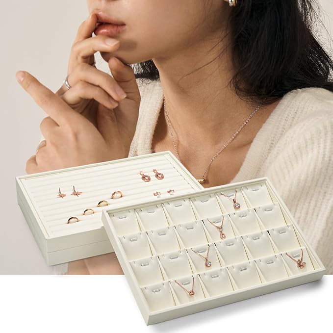 7-Slot Microfiber Ring & Earring Tray Organizer - Image 7