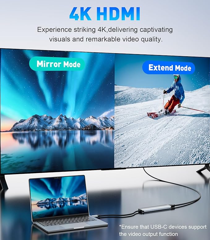 UANTIN USB C Hub, 7 in 1 Multiport Adapter - Image 3