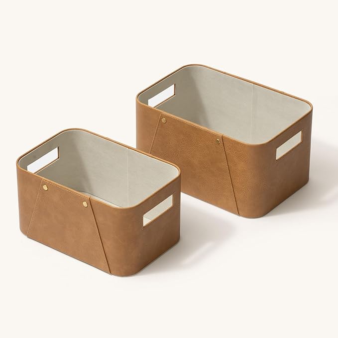 LA JOLIE MUSE Storage Baskets for Organizing, 2 Pack, Storage Cube Boxes Luxury - Image 6
