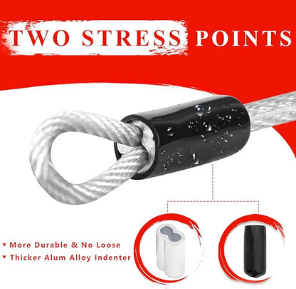 40ft Clothes Line Outdoors 3/16" Wire Ropes Silver PVC Coating Laundry Drying - Image 6