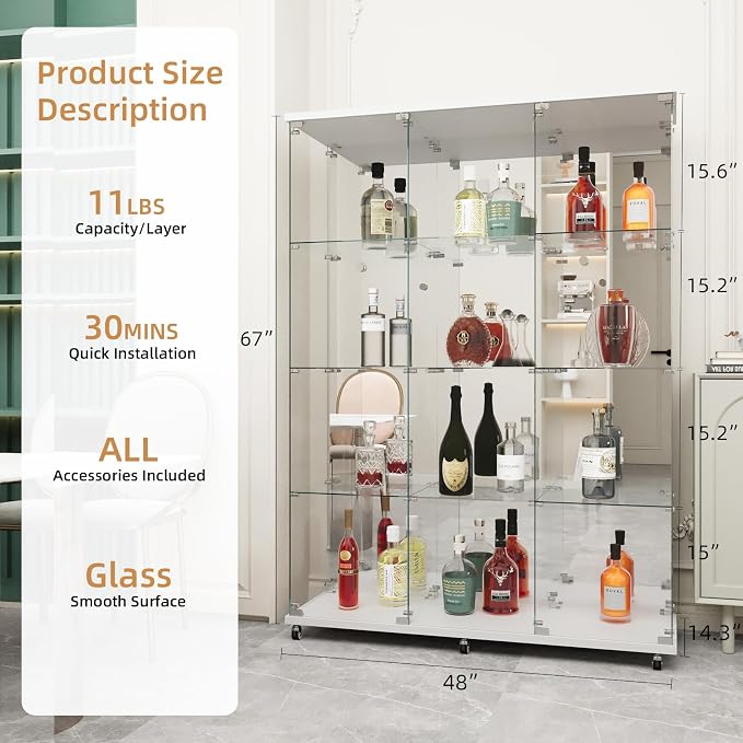 Beauty4U Glass Display Cabinet - Image 2