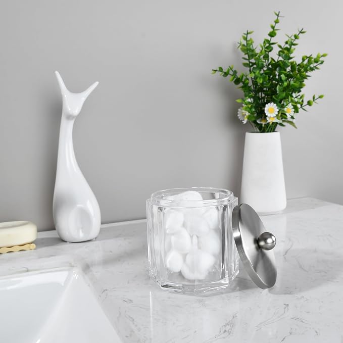Clear Transparent Apothecary Octagional Shaped Glass Canister Jar - Image 5