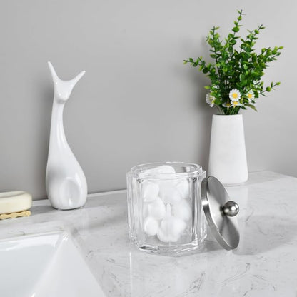 Clear Transparent Apothecary Octagional Shaped Glass Canister Jar - Image 5
