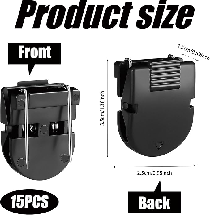 15 PCS Cubicle Clips Black Plastic Cubicle Accessories Hooks - Image 3