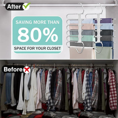 Upgrade 6 Layers Pants Hangers Space Saving - Image 2