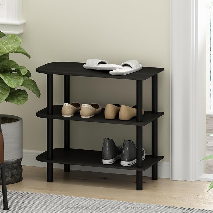 Furinno Turn-N-Tube Shoe Rack, 3-Tier Narrow Shoe Organizer, Shoe Rack Storage by Furinno-FitsYourSpaceFitsYourBudget