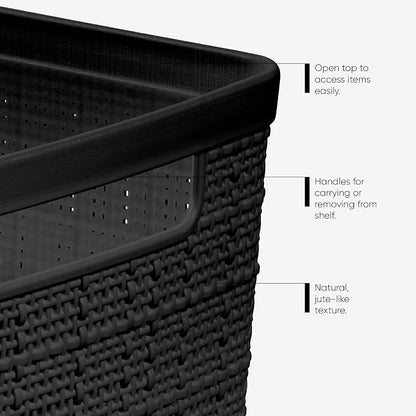 Curver Set of 2 XL 30.5L Jute Decorative Plastic Organization and Storage - Image 4