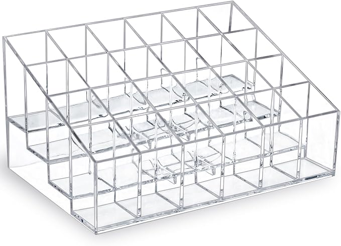 Lipstick Organizer, Small Clear Plastic Compact Lip Gloss Chapstick Perfume by MOSIKER