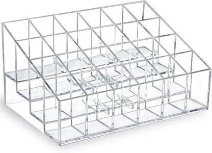 Lipstick Organizer, Small Clear Plastic Compact Lip Gloss Chapstick Perfume by MOSIKER