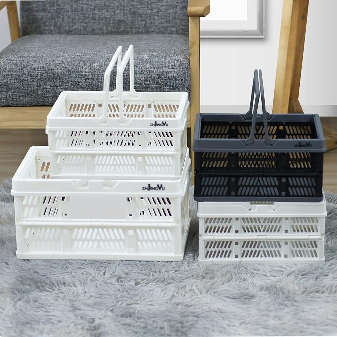 Plastic crates for storage, plastic baskets for organizing, 14.96x9.84x7.87" | - Image 6