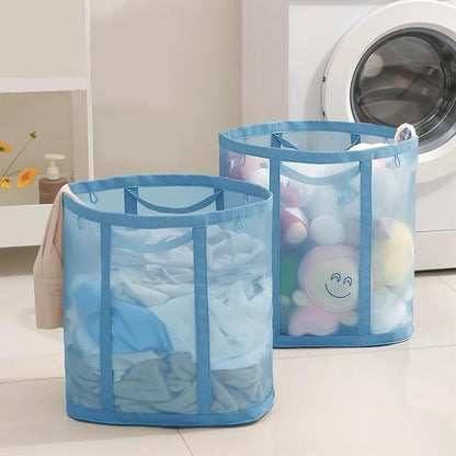 Mesh Bag with Handles, Collapsible Laundry Basket, Foldable Laundry Bag - Image 3