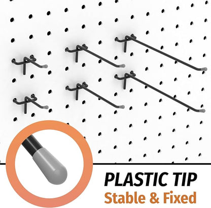 HUHOLE Pegboard Hooks 2 Inch 50PC, Fit 1/4" or 1/8" Pegboard, Ideal Peg Board - Image 5