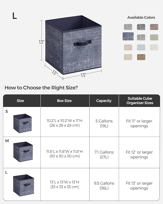 SONGMICS Storage Cubes, 13-Inch Non-Woven Fabric Bins - Image 4