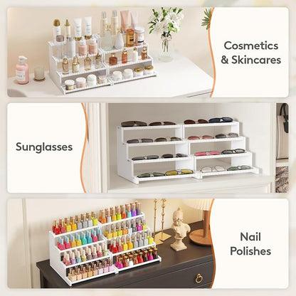 Lifewit Perfume Organizer with Fences, Plastic Cologne Stand, Tool-Free Assembly - Image 4