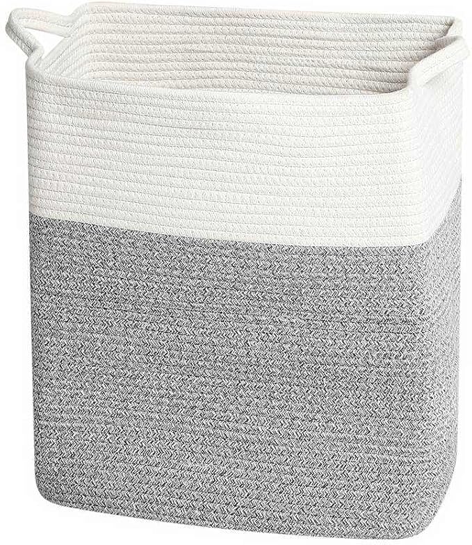 Tall Laundry Basket With Handles, Woven Cotton Rope Big Laundry Hamper Sorters - Image 7