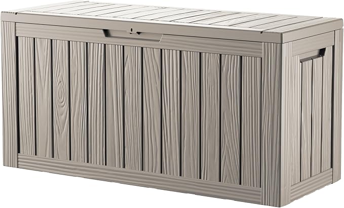 80 Gallon Deck Box, Resin Outdoor Indoor Waterproof Storage Box, Lockable - Image 5