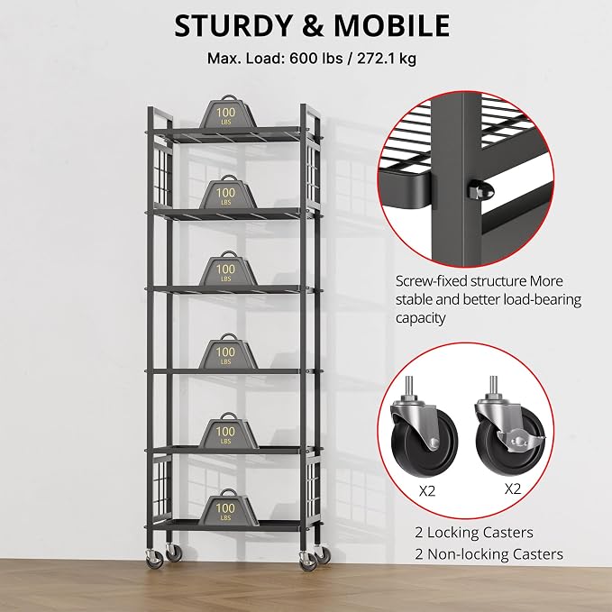 GIOTORENT 6-Wire Standing Storage Shelf - Image 4