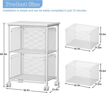 Sbanmao Letter/Legal Rolling File Cabinet, Rolling File Cart - Image 6