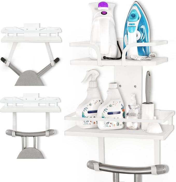 VINAEMO Ironing Board Hanger Wall Mount, 2-Layer Iron and Ironing Board Holder by VINAEMO