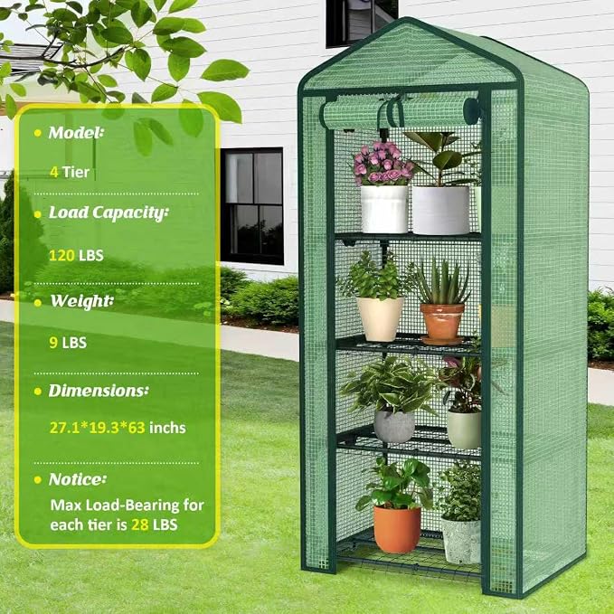 AlisisFores 4-Tier Mini Greenhouse Indoor Outdoor - Image 6