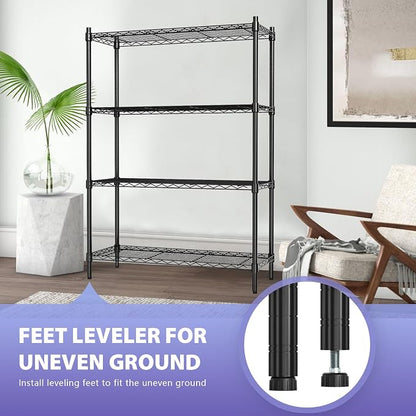 PayLessHere | 4-Tier Wire Shelf | 36"x14"x54" | Black | Adjustable Racks | - Image 7