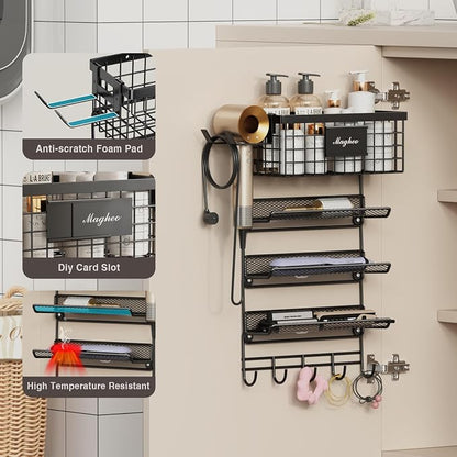 Hair Dryer Holder Wall Mounted, Adheisve Hair Styling Tool Organizer - Image 2