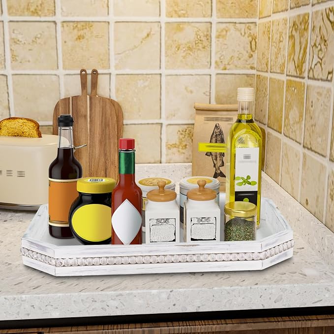 MAONAME Wood Serving Tray, Farmhouse Wooden Tray - Image 4