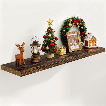 48 Inch Floating Shelves, 9.3 Inch Deep Floating Shelf by FunMemories