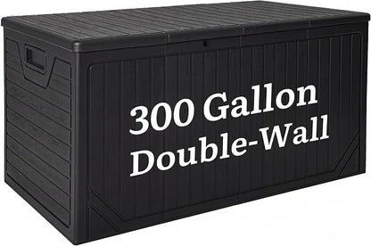 YITAHOME XXL 300 Gallon Extra Large OutdoorDeck Box, Lockable Resin Storage Box by YITAHOME
