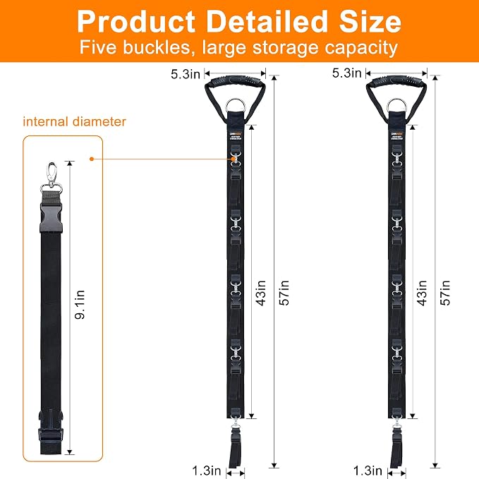 Extension Cord Organizer with 5 Detachable straps 2 PCS | Extension Cord Hanger - Image 3