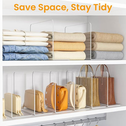 Shelf Dividers for Closet Organization – Acrylic Clear Sturdy Dividers to Keep - Image 4