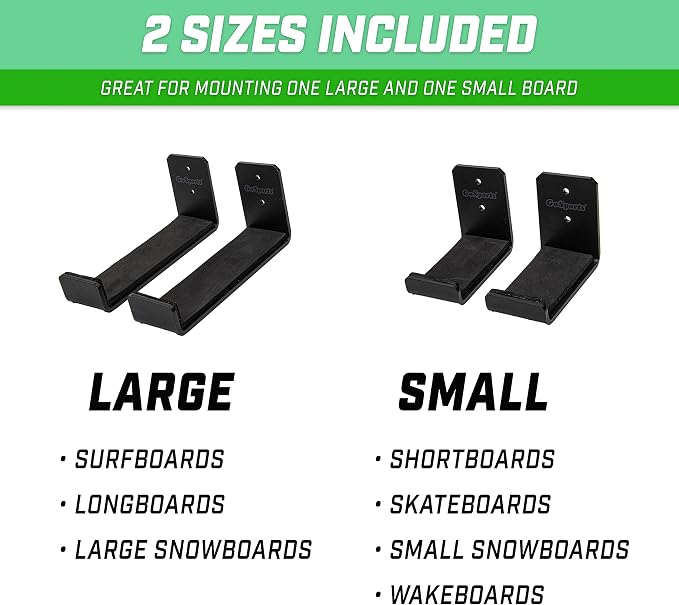 GoSports Universal Snowboard & Skateboard Wall Mount Display Racks - Image 3
