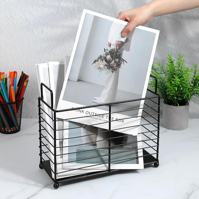 Metal Magazine Rack Floor, Wire Magazine Rack Storage Organizer - Image 4