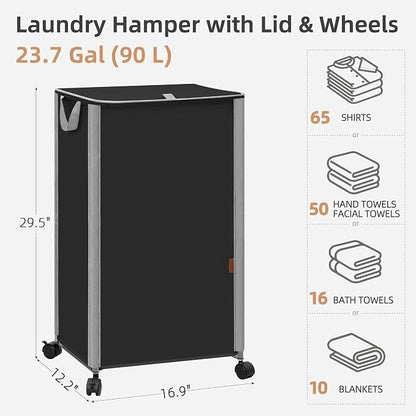 STORAGE MANIAC Rolling Laundry Hamper - Image 3