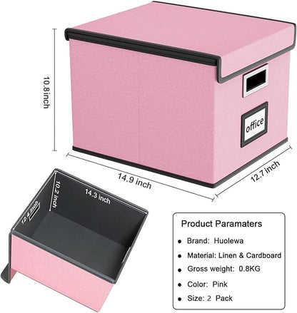 File Organizer Box with Lids, Collapsible File Folder Organizer | File Box with - Image 6