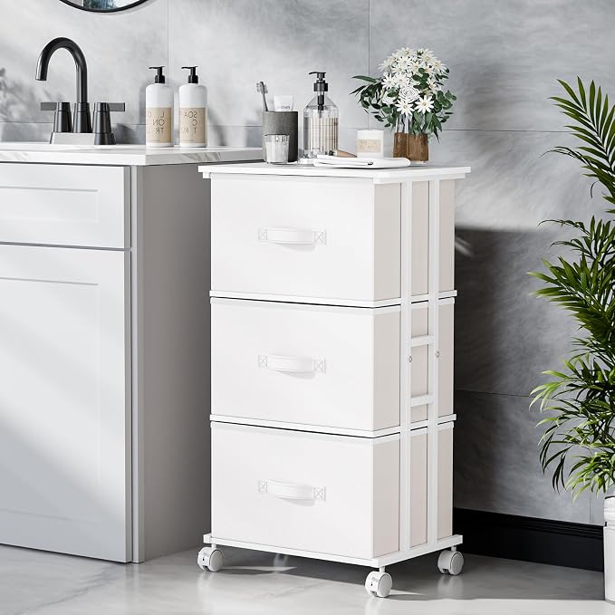 OLIXIS Dresser Storage with 3 Drawers, Fabric Dresser Tower - Image 2