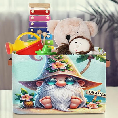 Pardick Summer Gnome Cute Basket Storage Bins Large Fabric Toys Storage Cube Box - Image 3