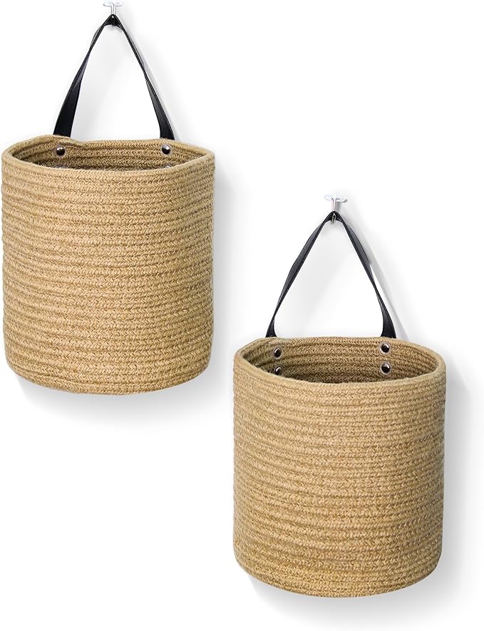2 Pack Hanging Basket, Small Wall Baskets by MEGASKET
