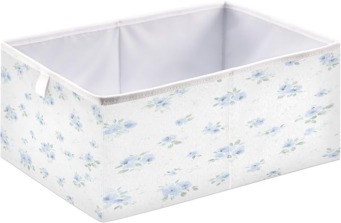 Blue Small Floral Pattern Closet Organizers Storage Cubes Storage Bins Shelf - Image 2