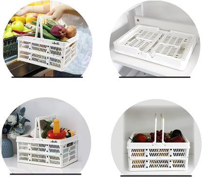 ZHJINGYU Plastic Basket Storage Crates, Collapsible Shopping Basket, Foldable - Image 7