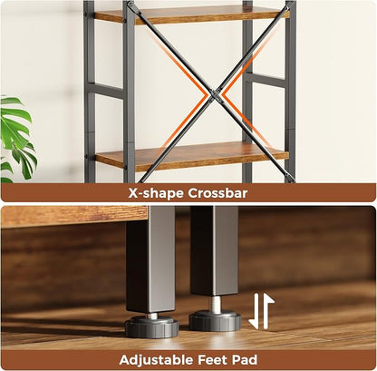 SUPERJARE Triple Bookshelf, Bookcase - Image 7
