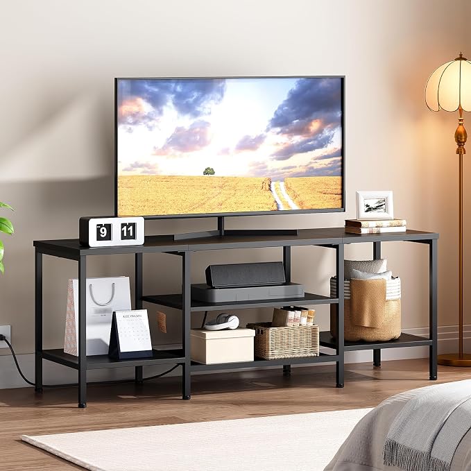 HOOBRO TV Stand with Power Outlets to 65 Inches, TV Console Table with Open - Image 2