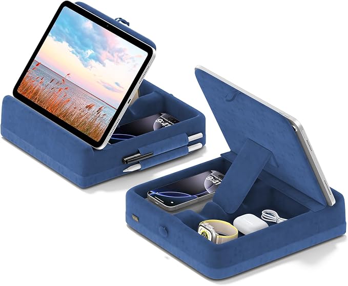 KDD Tablet Pillow Stand with Storage, Foldable iPad Holder by KDD