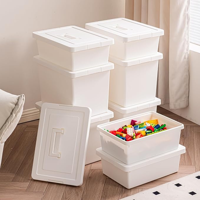 15 Quart White Stackable Storage Bins – - Image 8