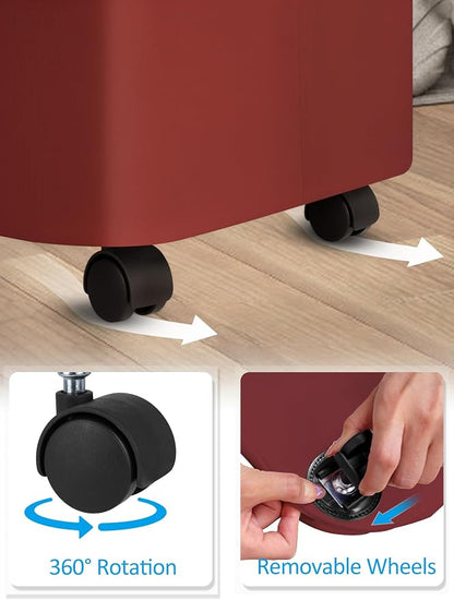 efluky Laundry Basket with Wheels, Tall Rolling Laundry Hamper with Lid and - Image 3