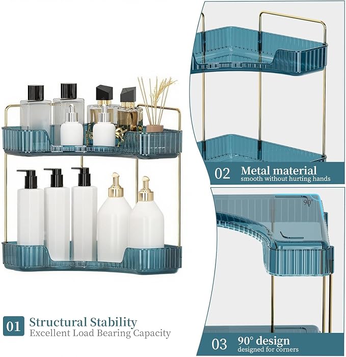Corner Bathroom Countertop Organizer, Vanity Organizer Trays - Image 5