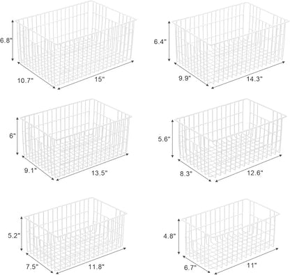Orgneas Freezer Organizer Bins, Vertical Sides Wire Freezer Baskets - Image 7